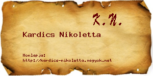 Kardics Nikoletta névjegykártya