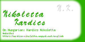 nikoletta kardics business card